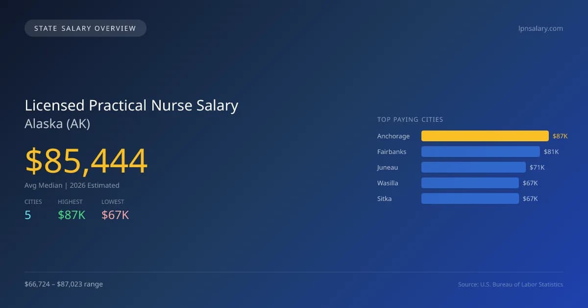 Licensed Practical Nurse Salary in Alaska - 2025 BLS Data Infographic