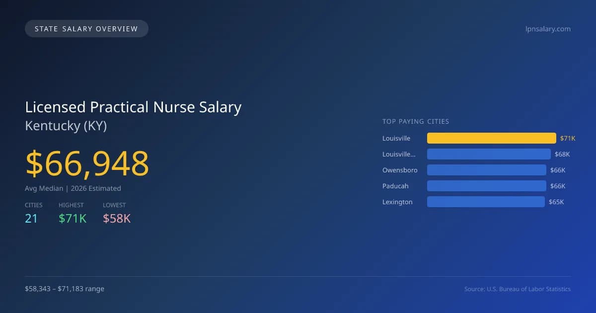 Licensed Practical Nurse Salary in Kentucky - 2025 BLS Data Infographic
